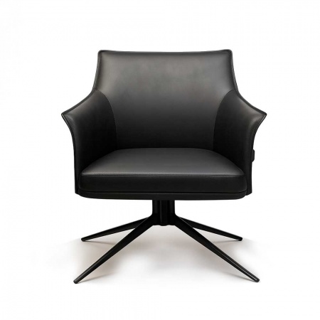 Офисное кресло из черной экокожи для переговорных и конференц-залов